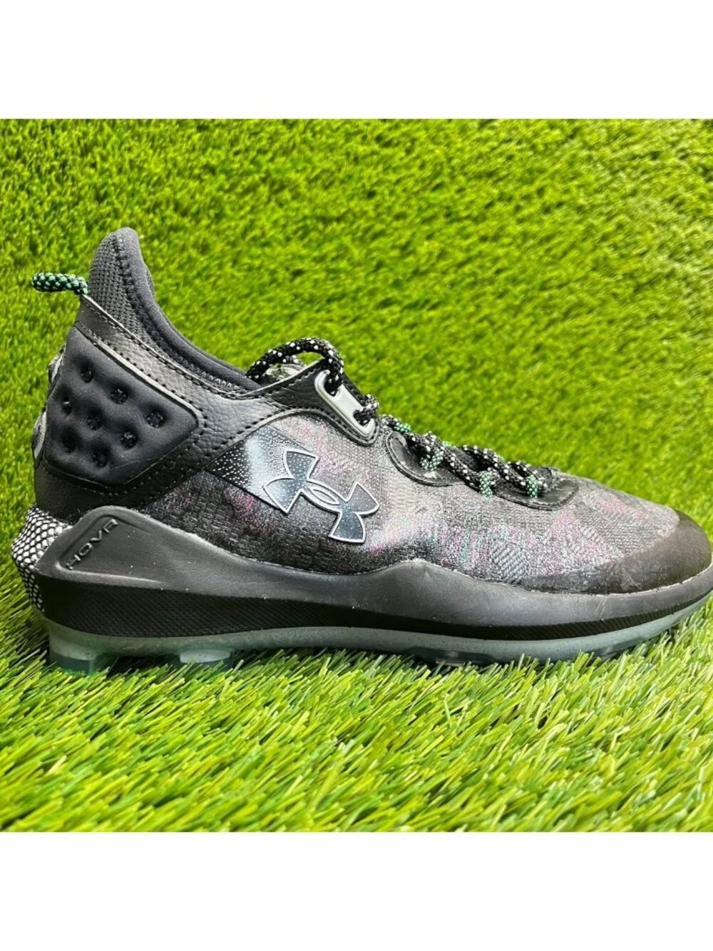 Under Armour Harper 8 Low ST Mens Size 7 Black White Running Baseball Cleats